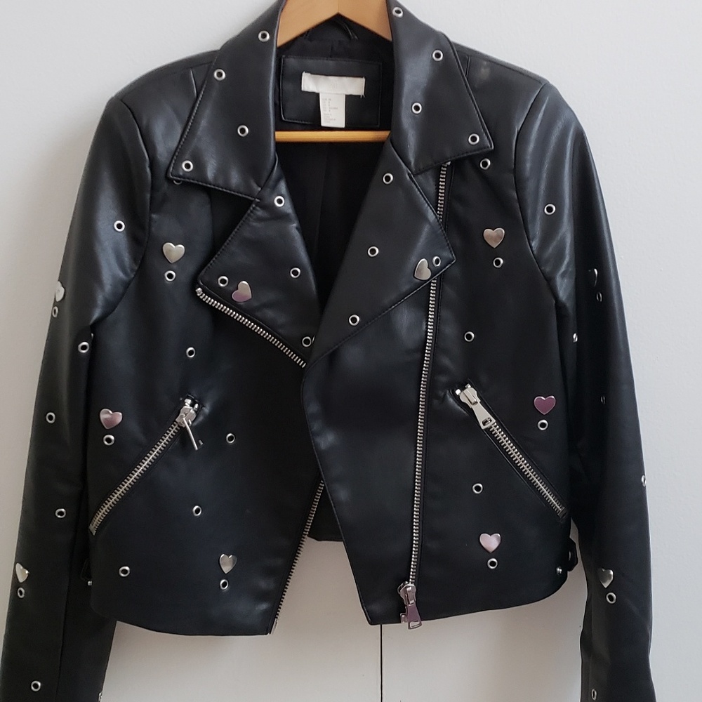 H&M JACKET IN BLACK WITH A UNIQUE PATTERN - Picture 5 of 5